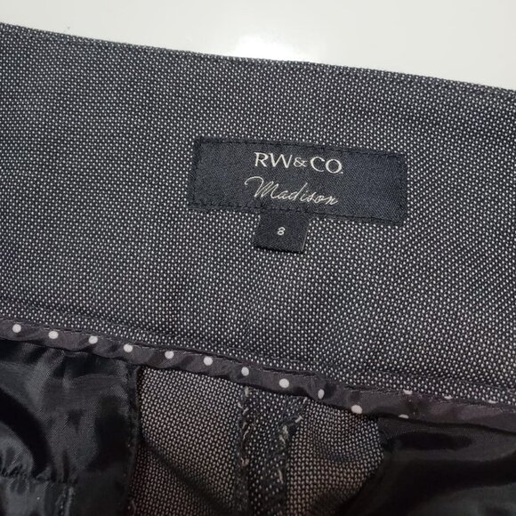 RW&CO Women Madison Pants Size 8 Mid Rise Black Wide-Leg Office Career - Picture 4 of 13